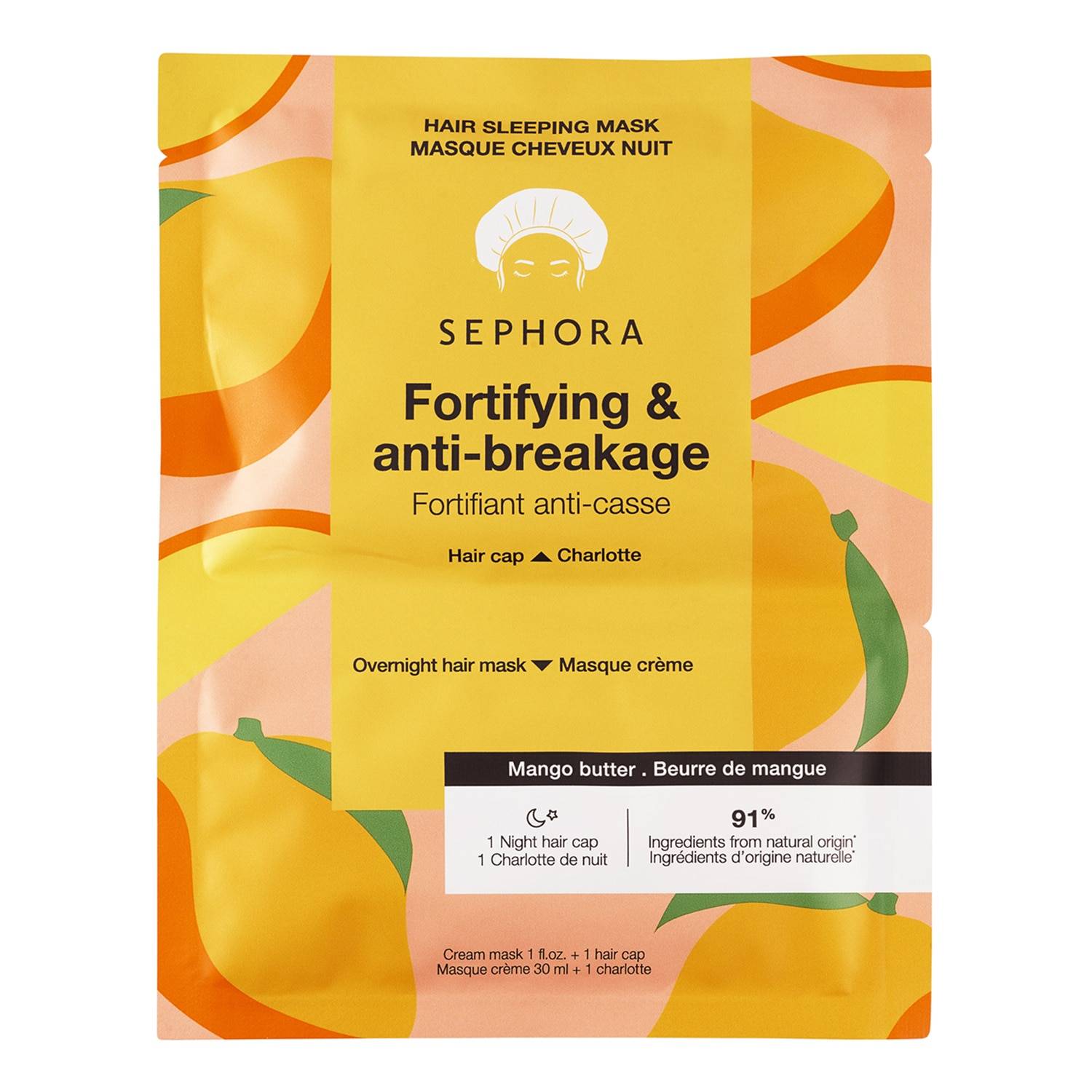 Sephora Collection Hair Sleeping Cream Night Mask 30Ml + Cap Mango
