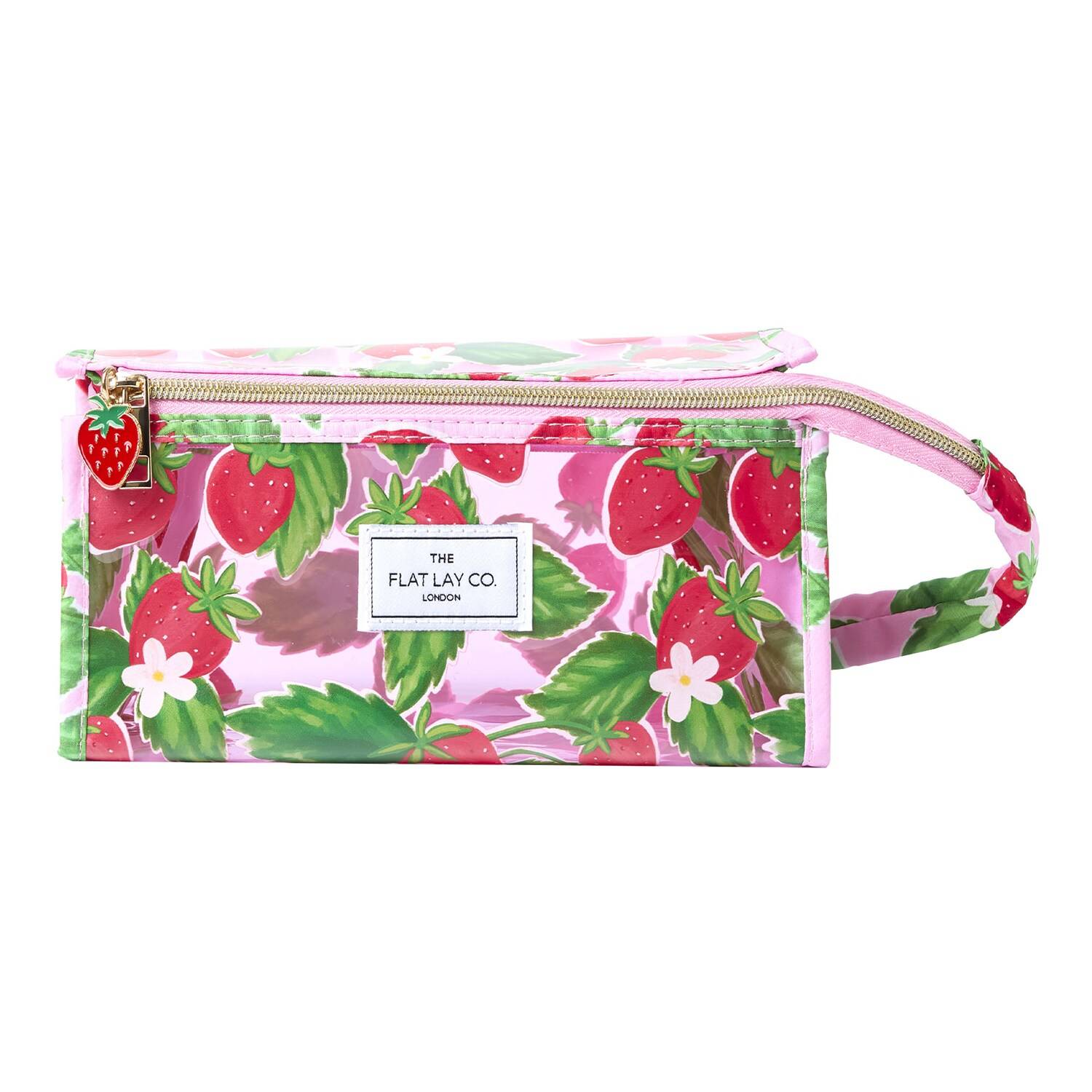 THE FLAT LAY CO. Open Flat Summer Strawberries Makeup Jelly Box Bag