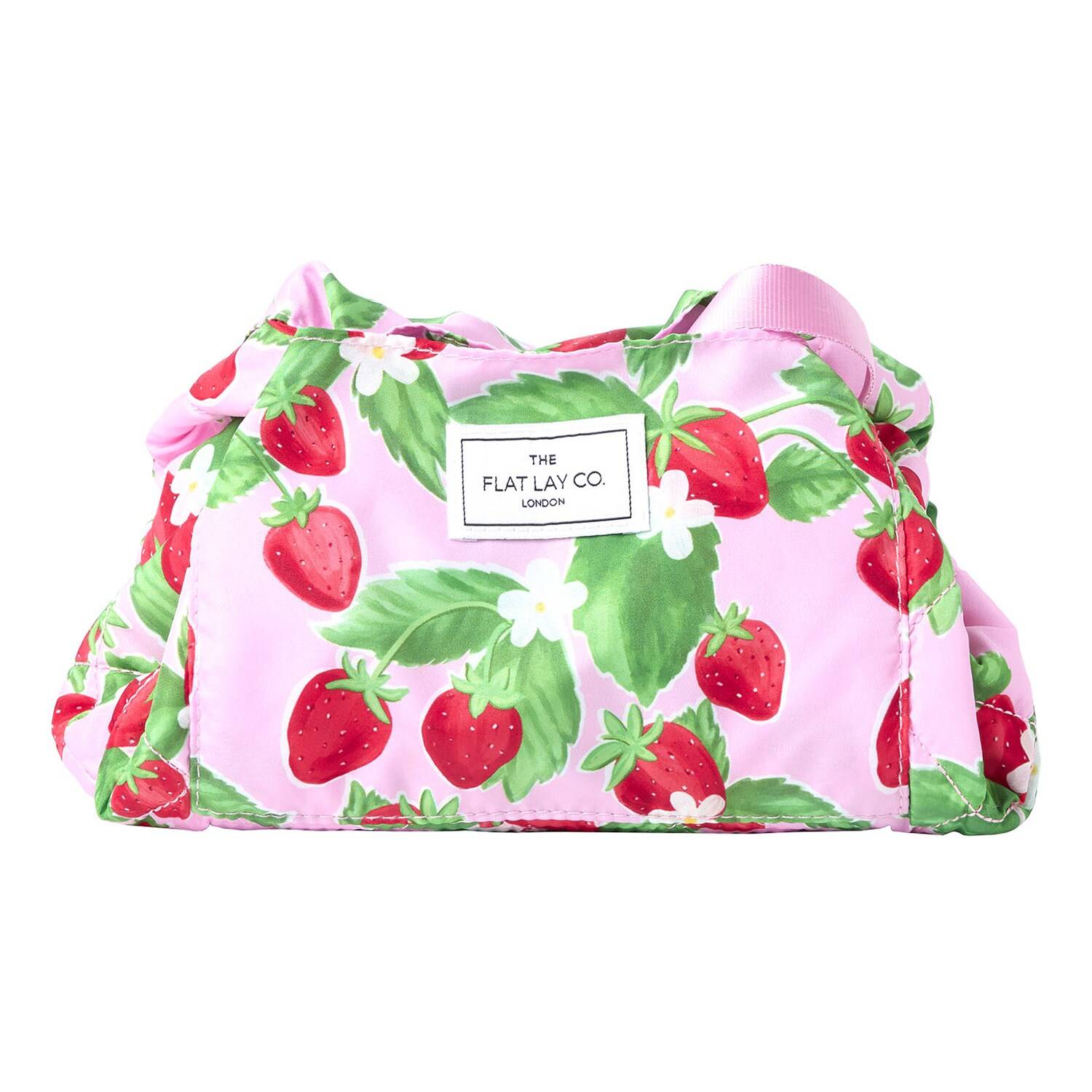 The Flat Lay Co. Drawstring Strawberries Makeup Bag