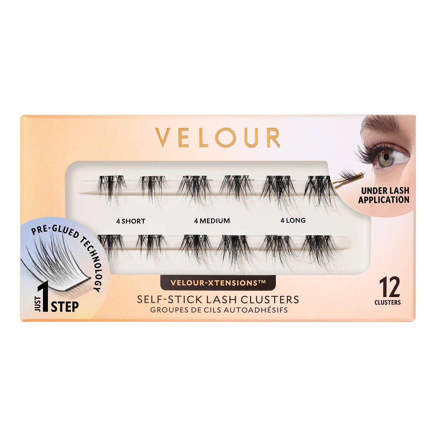Velour Xtensions Self Stick Clusters 12G Spiky Chic
