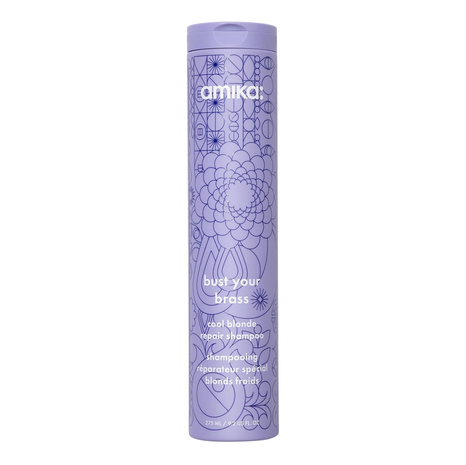 Amika Bust Your Brass - Cool Blonde Purple Shampoo 275 Ml