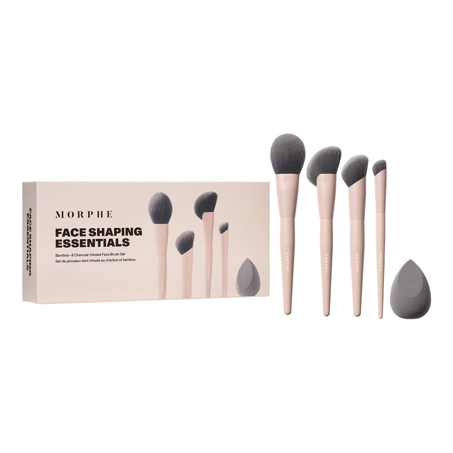 MORPHE Shaping Essentials Bamboo & Charcoal Infused Face Brush Set Bamboo & Charcoal