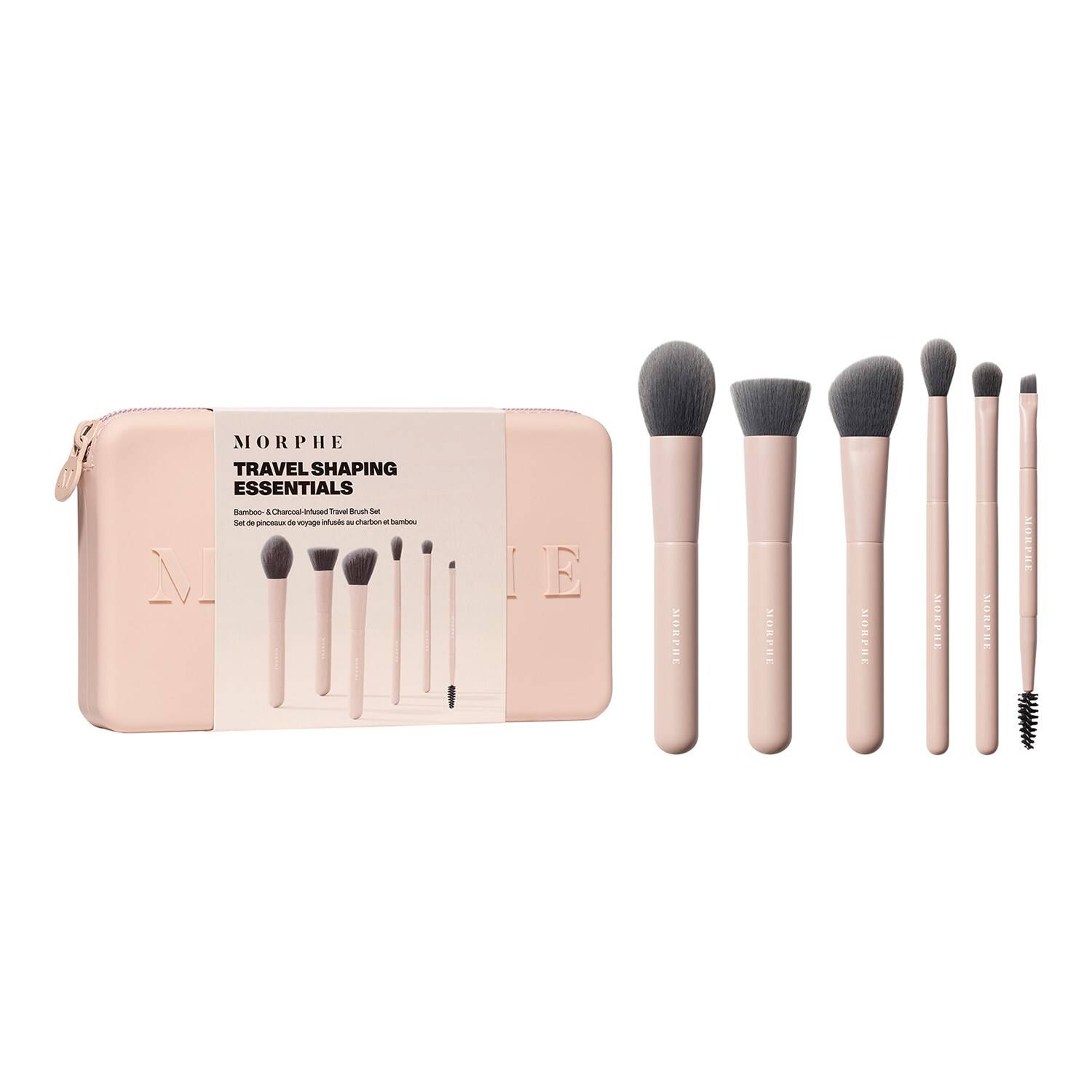 MORPHE Shaping Essentials Bamboo & Charcoal Infused Travel Brush Set Bamboo & Charcoal
