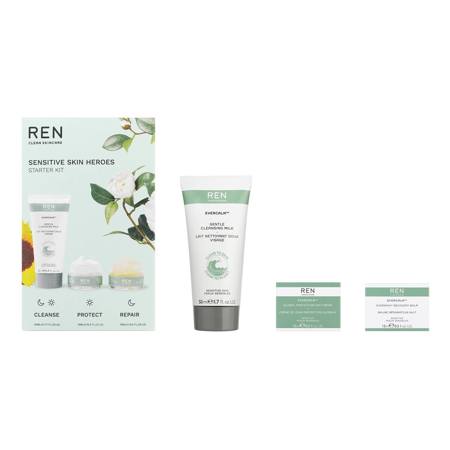 REN CLEAN SKINCARE Sensitive Skin Heroes Starter Kit