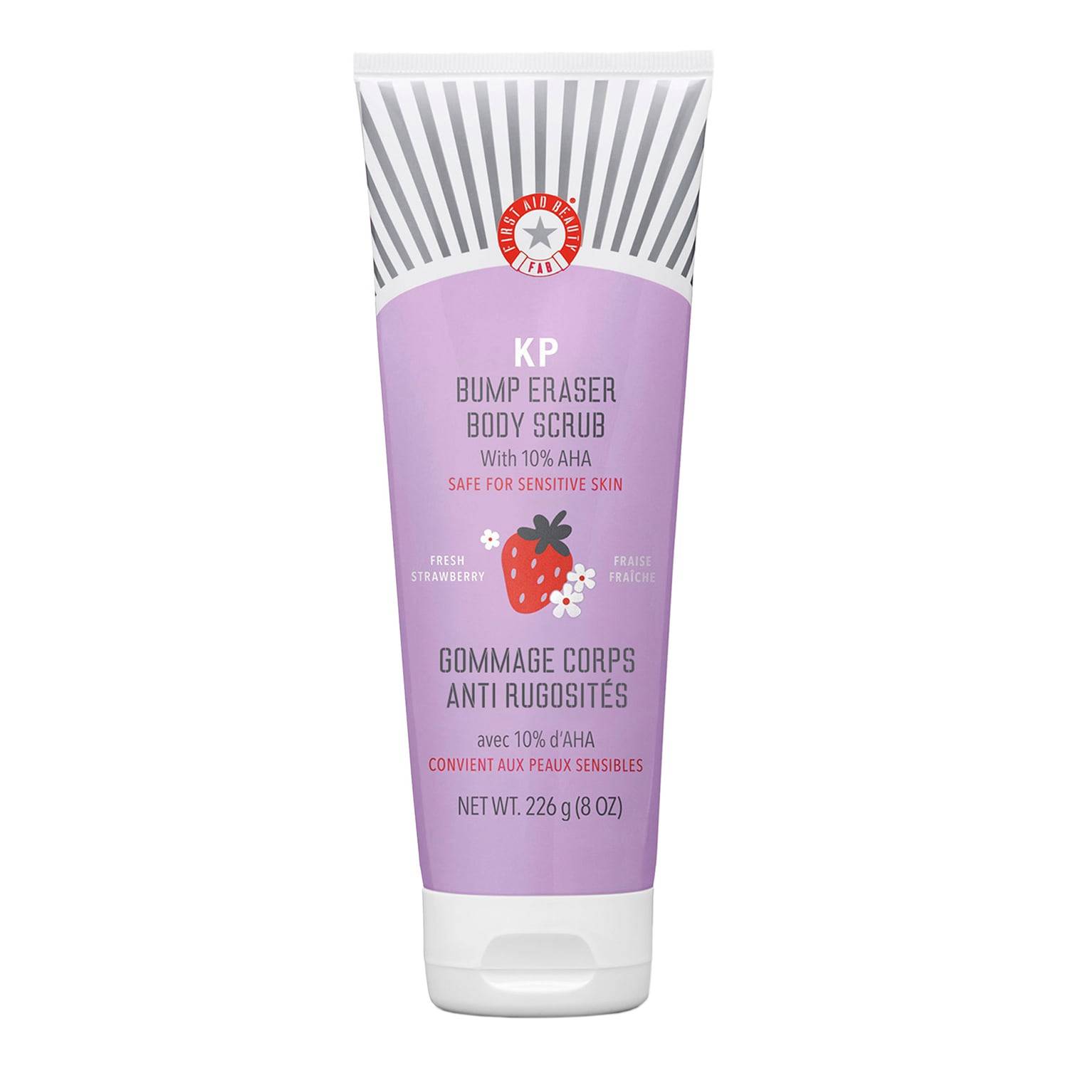 First Aid Beauty Kp Smoothing Body Scrub 10% Aha Strawberry - Exfoliate Bumps And Chicken Skin 226G