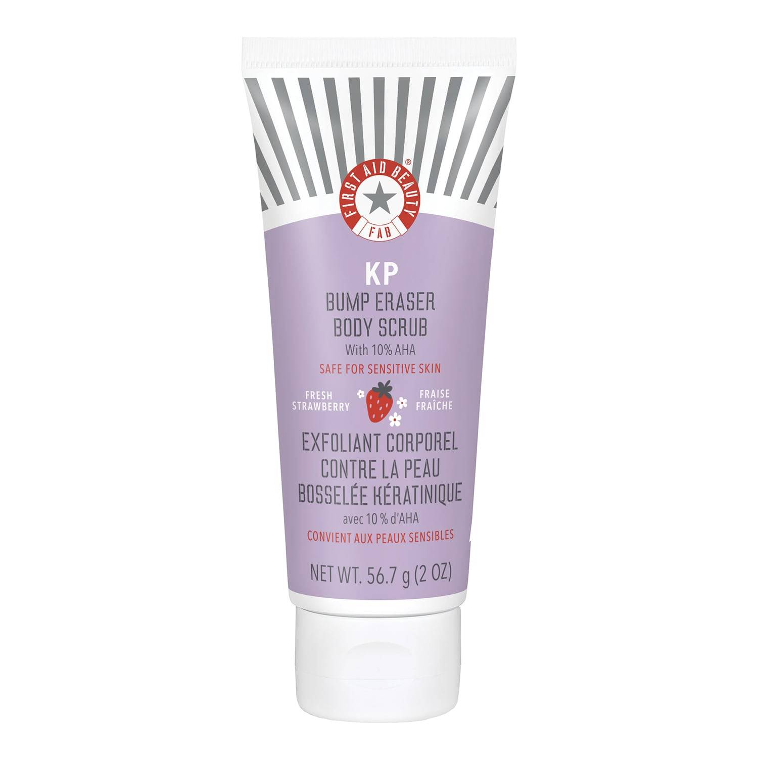 First Aid Beauty Kp Smoothing Body Scrub 10% Aha Strawberry - Exfoliate Bumps And Chicken Skin 56.7G