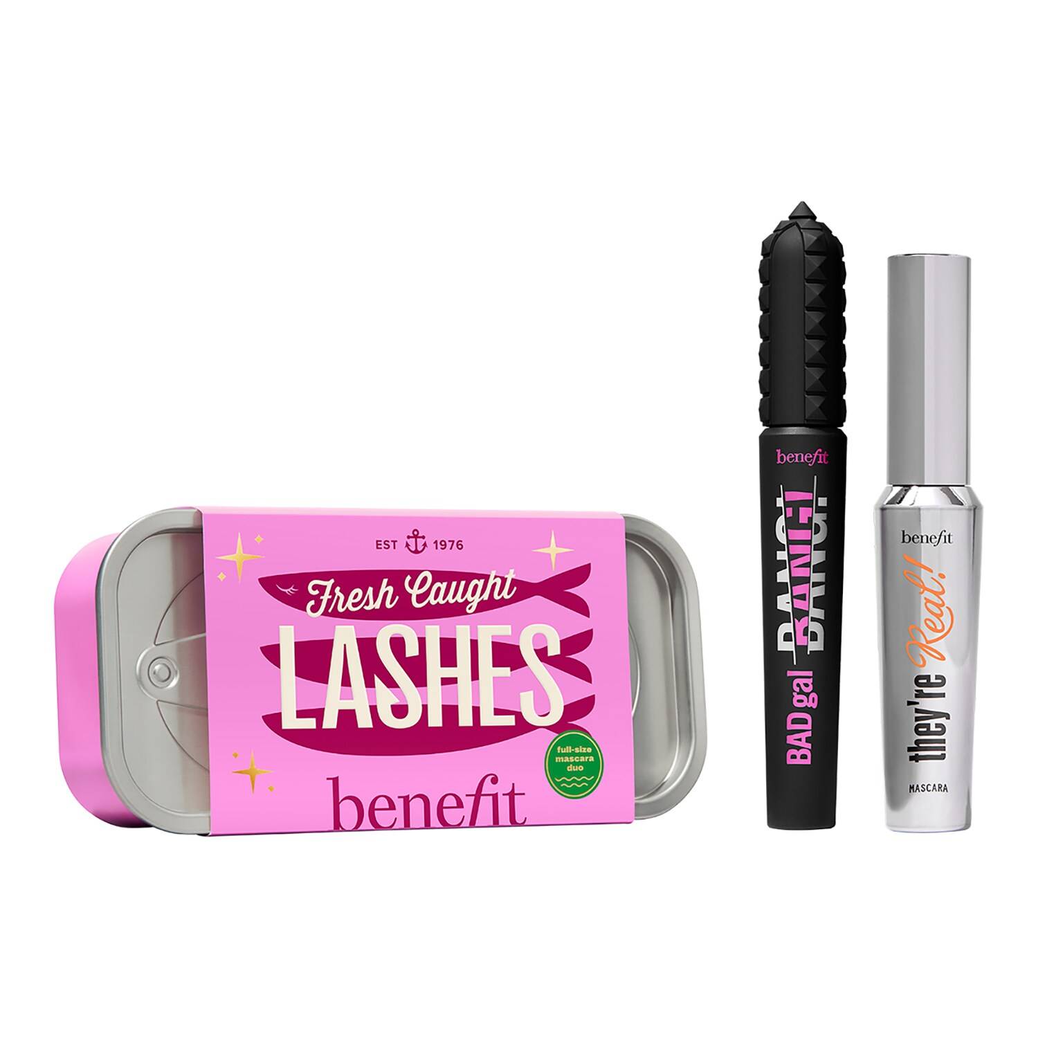 BENEFIT COSMETICS Fresh Caught Lashes Full Size Volumising & Lengthening Mascara Set Set