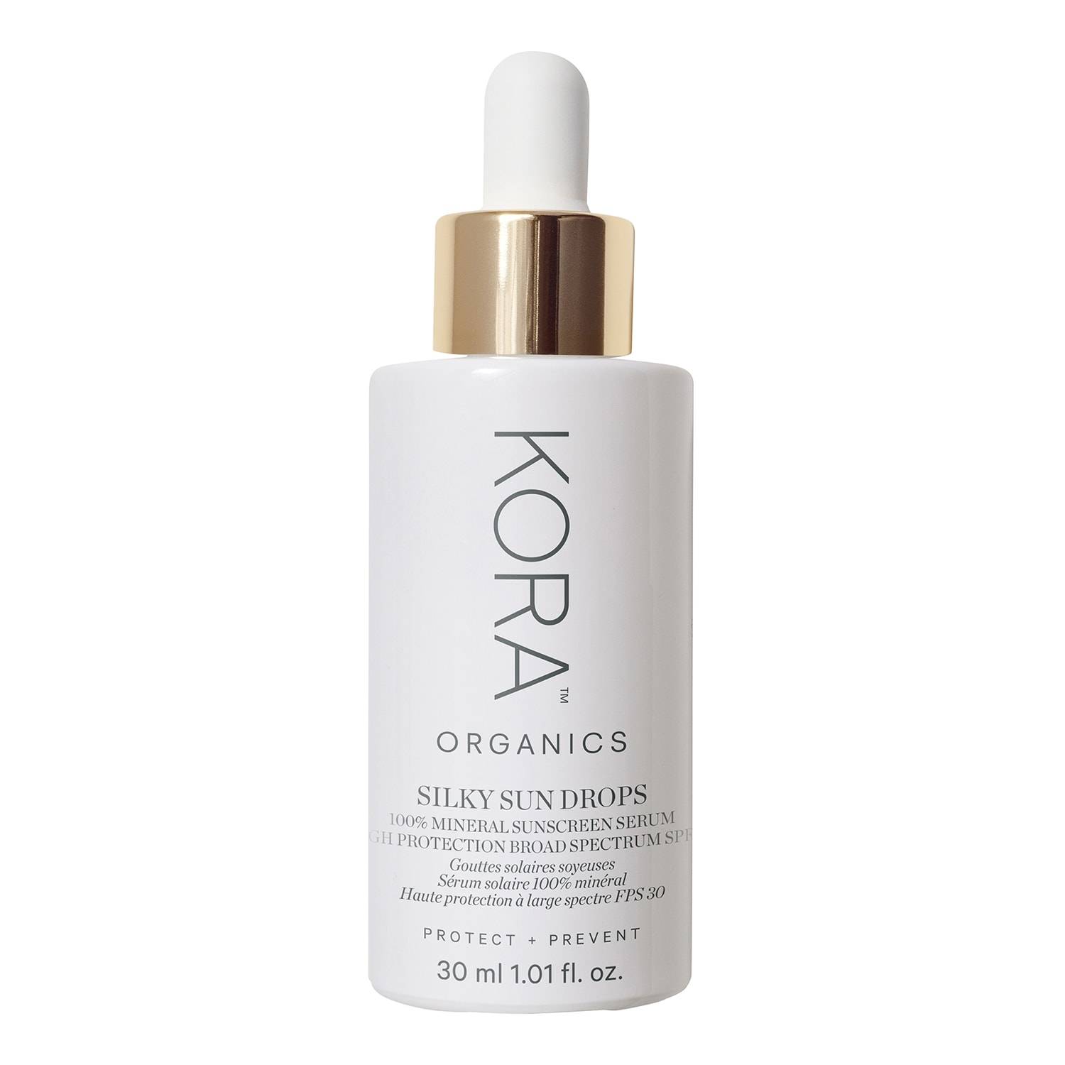 Kora Organics Silky Sun Drops 100% Mineral Sunscreen - Spf 30 Face Serum 30Ml