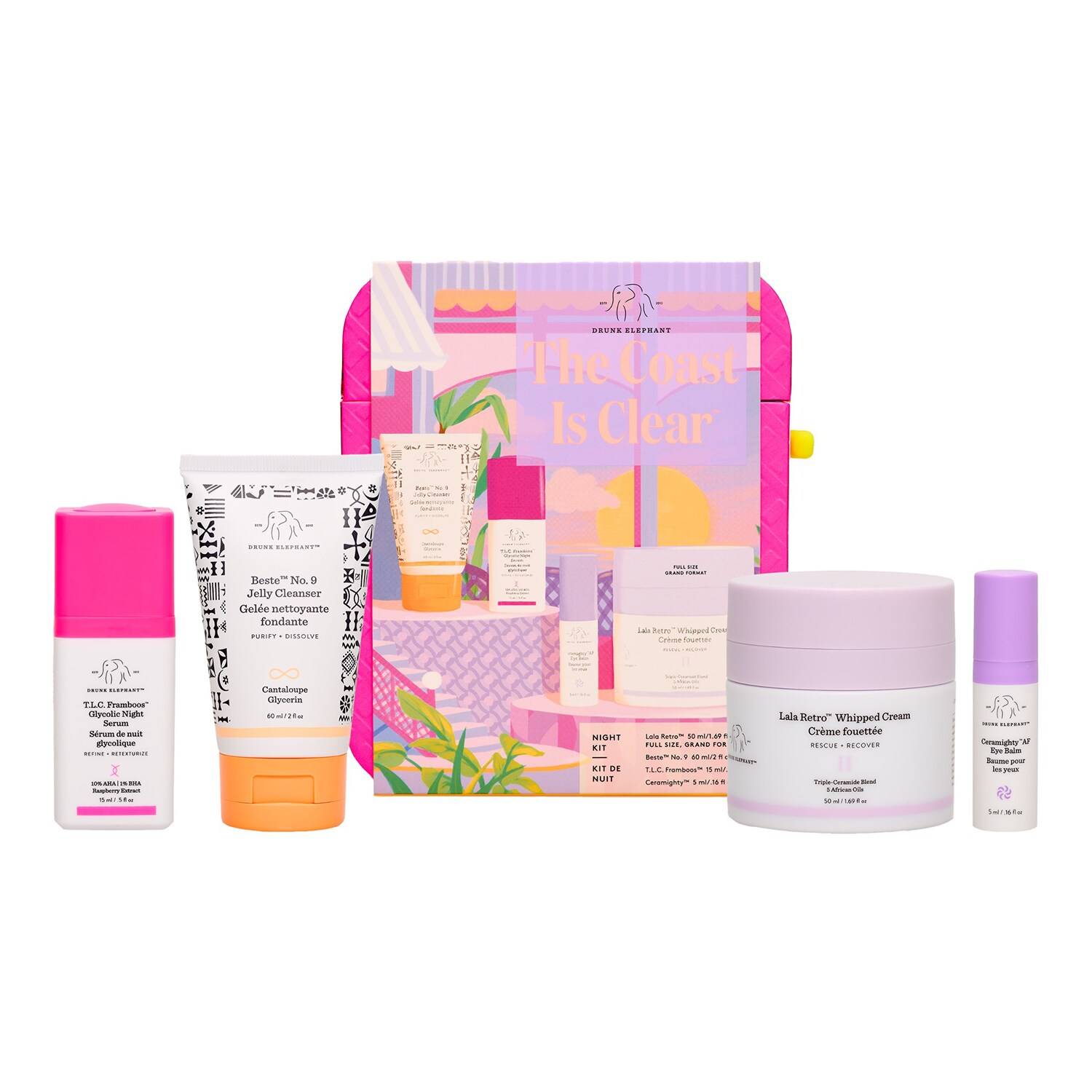 Drunk Elephant The Coast Is Clear Night Skincare Set