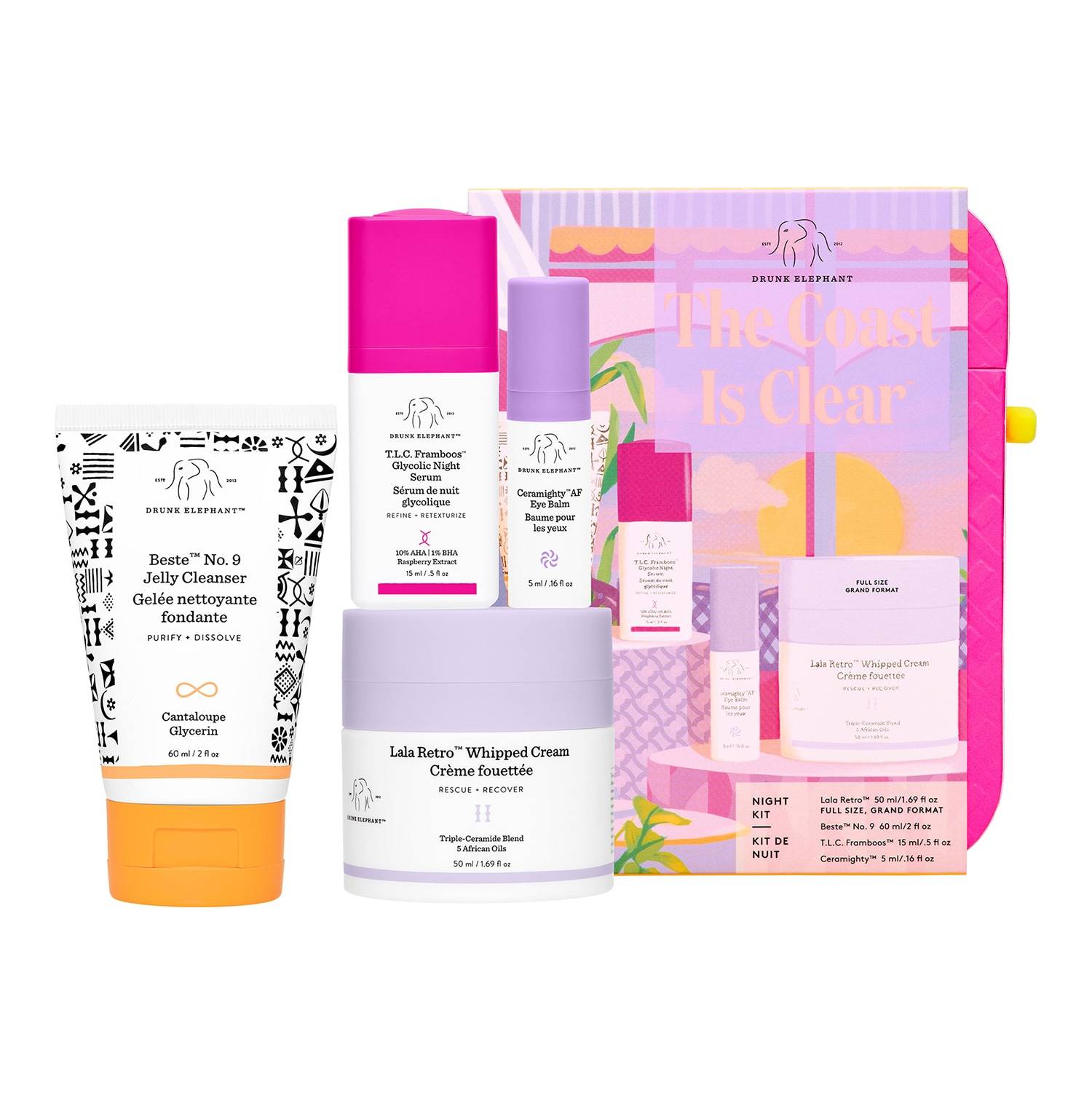 Drunk Elephant The Coast Is Clear Night Skincare Set