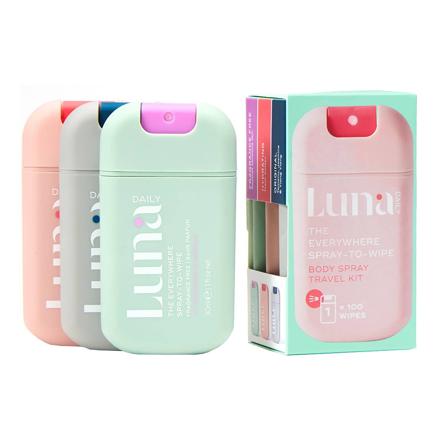 Luna Daily Spray To Wipe Travel Kit