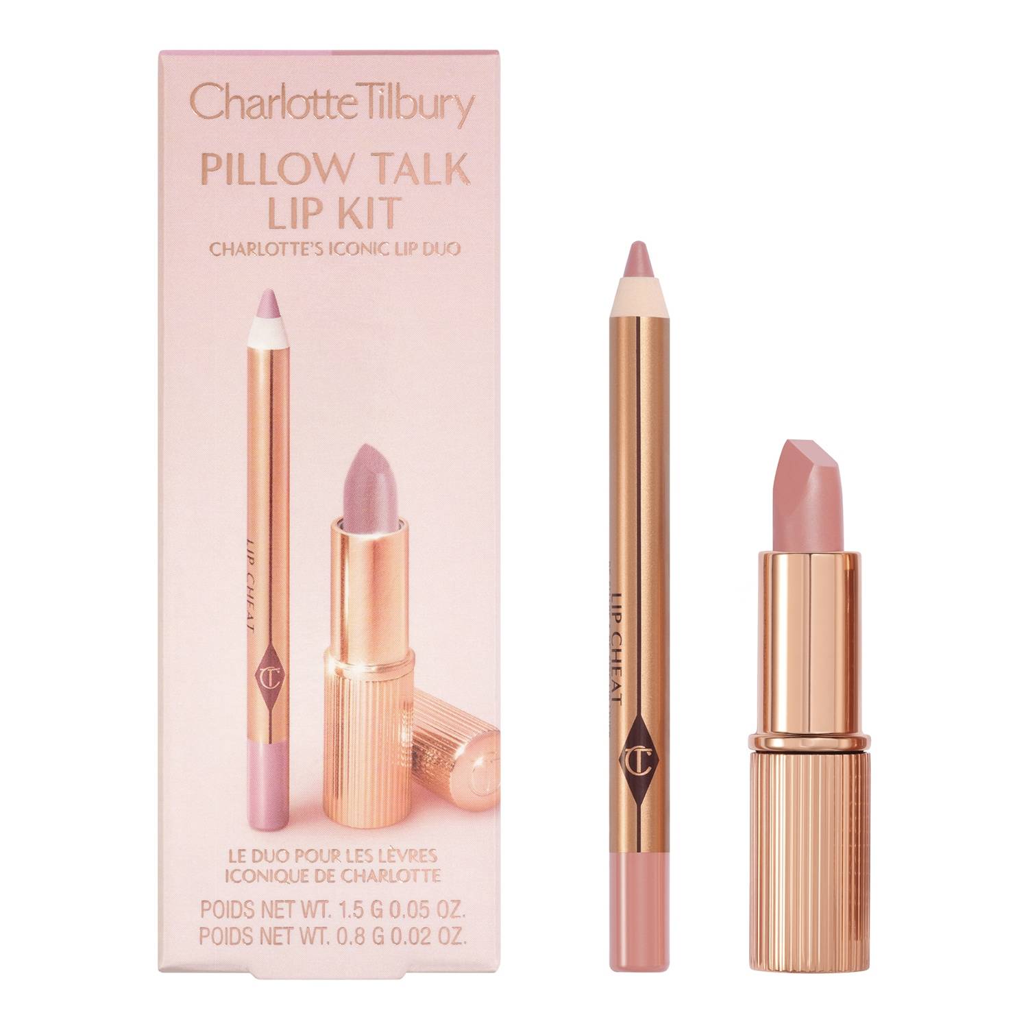 Charlotte Tilbury Pillow Talk Mini Lip Kit 1.5G, 0.8G Pillow Talk Fair