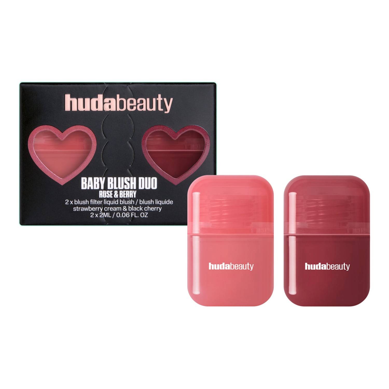 Huda Beauty Baby Blush Duo Cotton Candy And Peach Sorbet 2 X 2 Ml