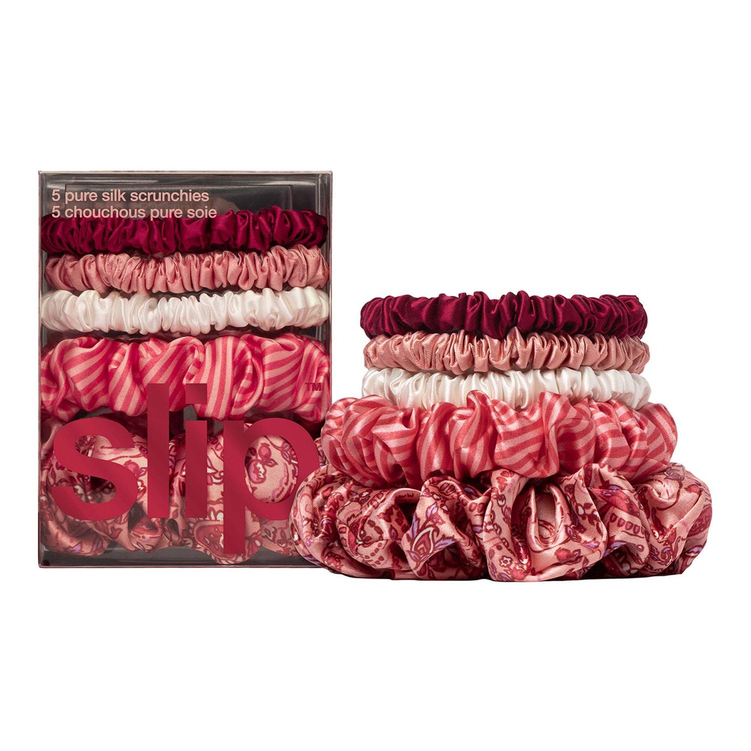Slip Pure Silk Assorted Scrunchies Set Of 5