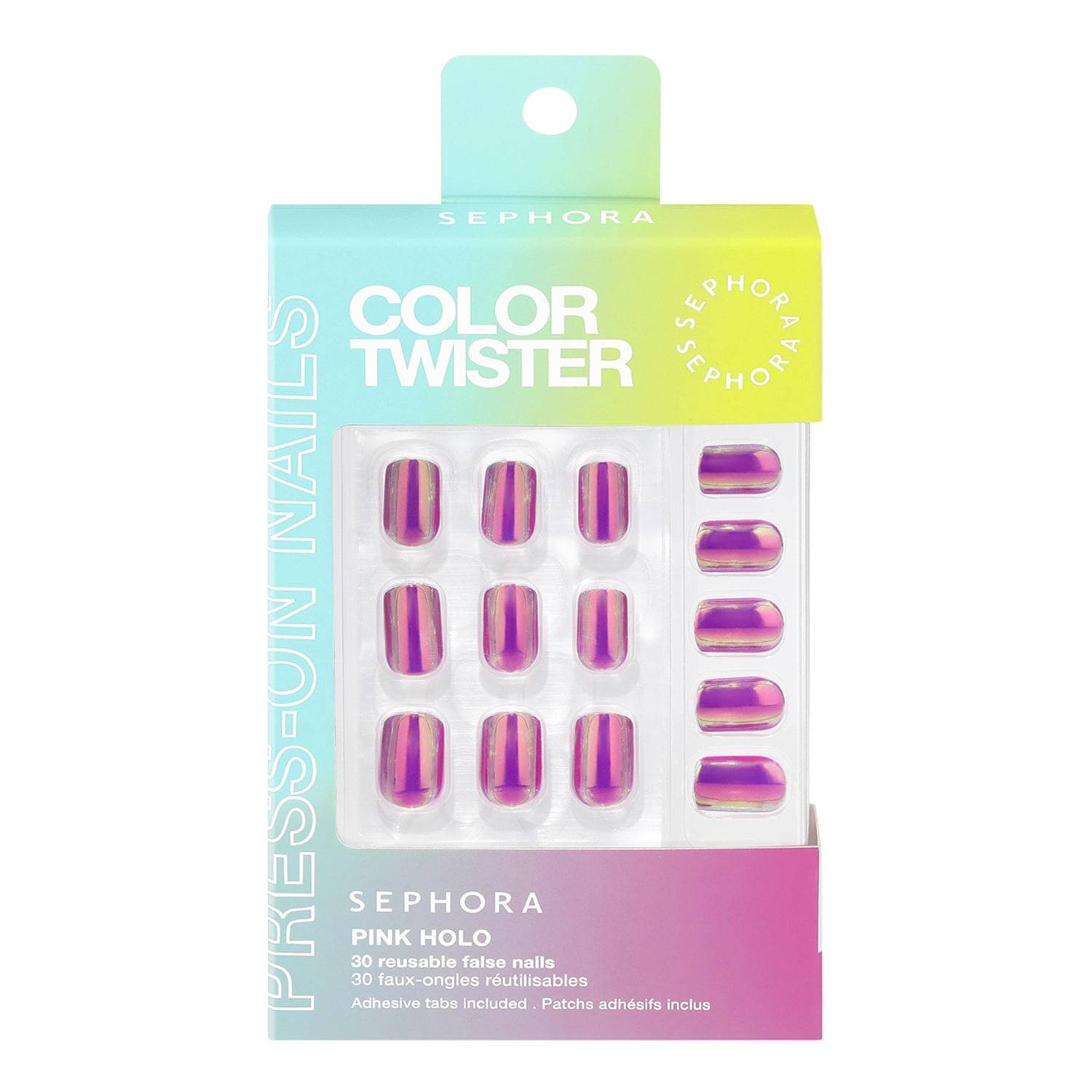 Sephora Collection Color Twister Press-On Nails Pink Holo