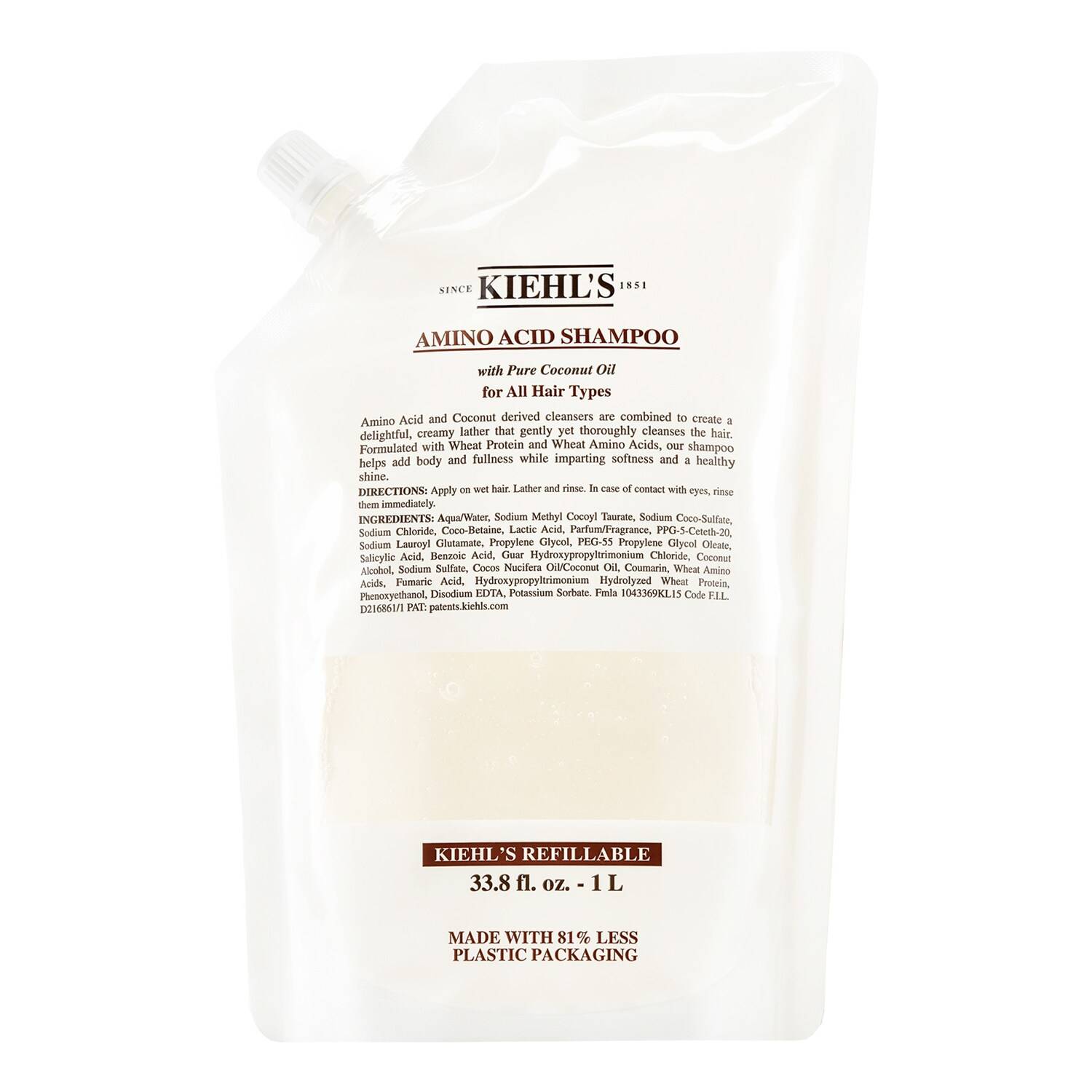 Kiehl's Since 1851 Refillable Amino Acid Shampoo 1000Ml Refill