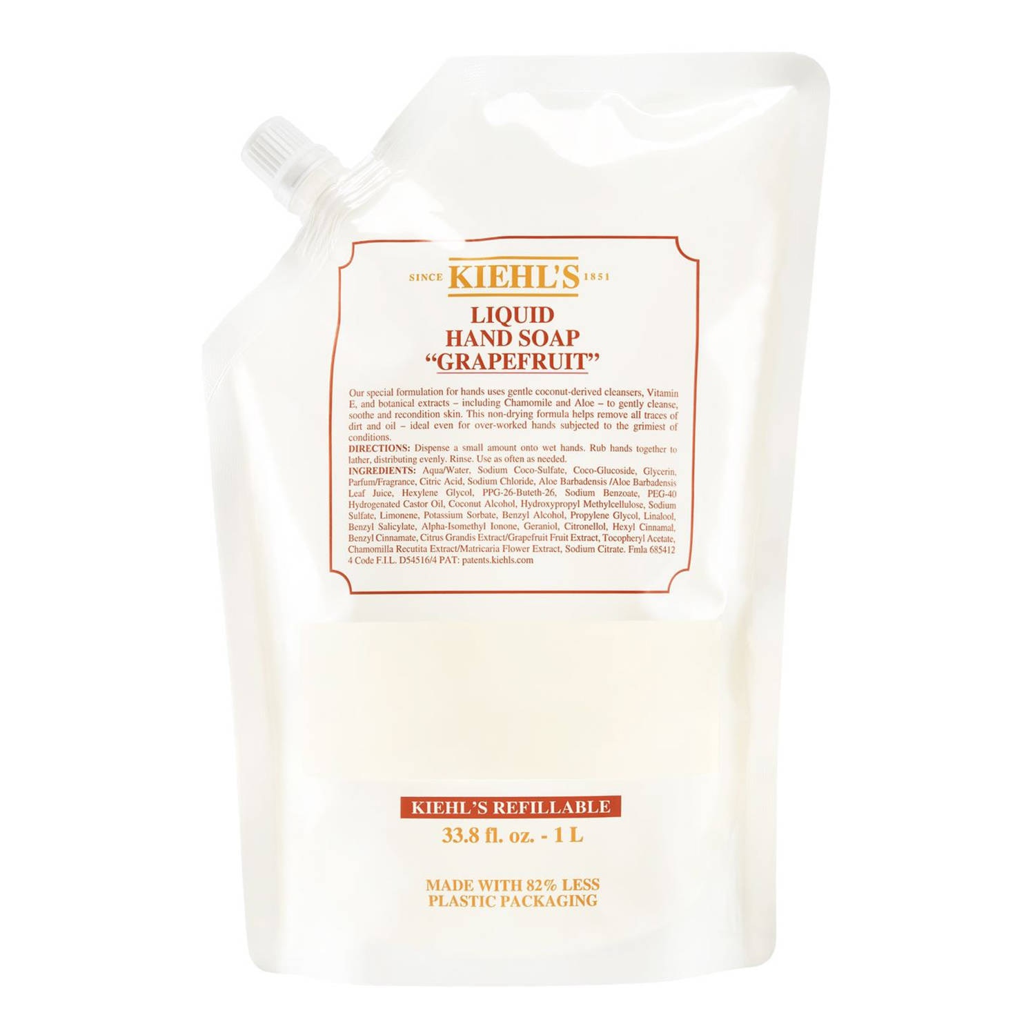 Kiehl's Since 1851 Refillable Grapefruit Liquid Hand Soap 1000Ml Refill
