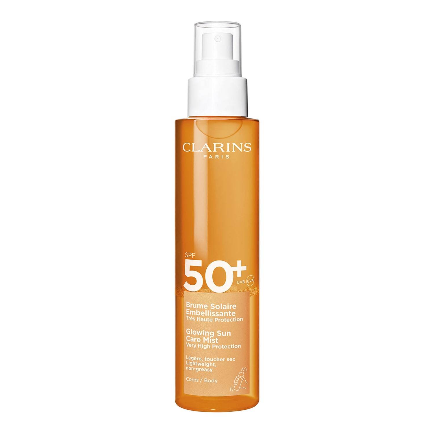 Clarins Glowing Sun Care Mist Very High Protection Spf50+ Body 150Ml