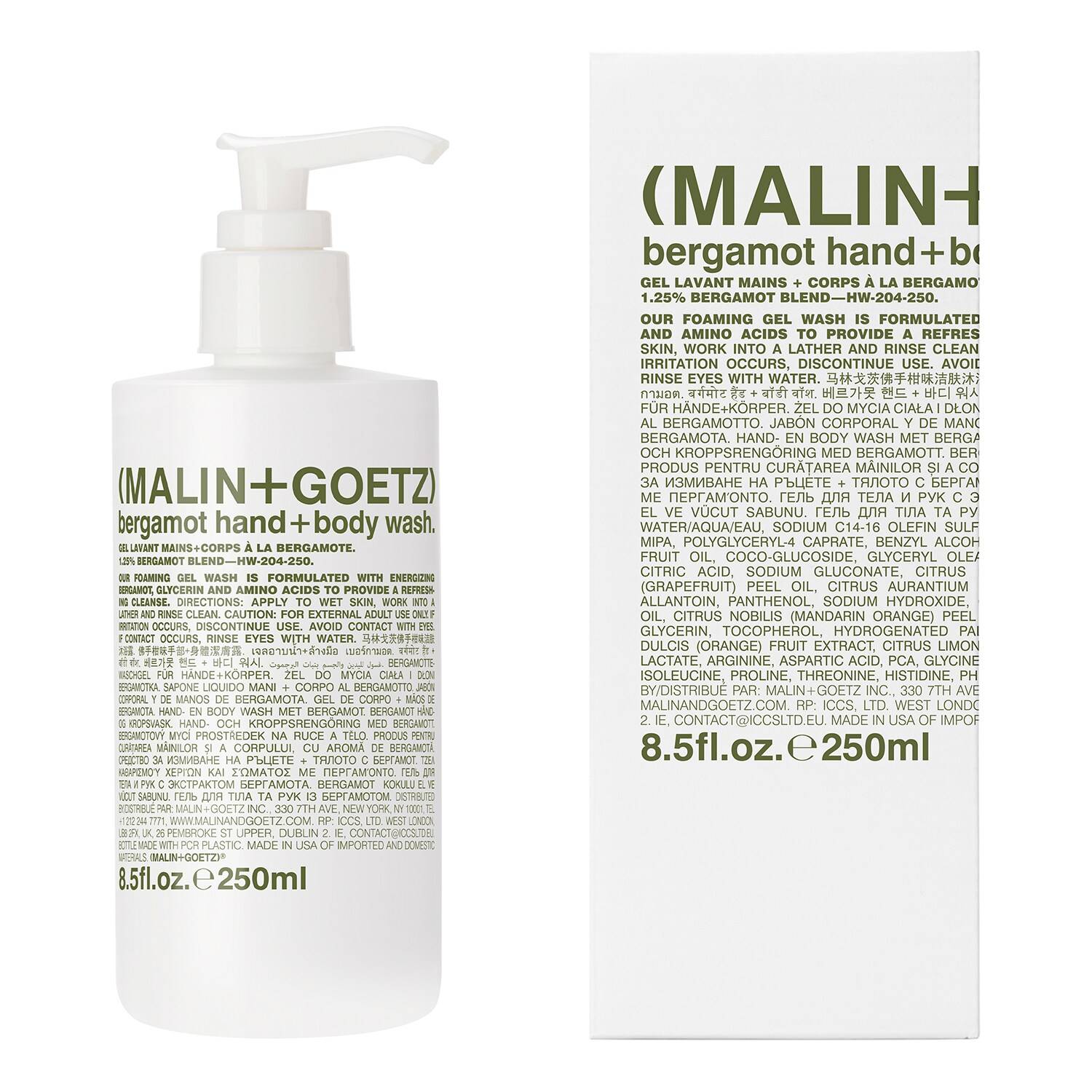 Malin+Goetz Bergamot Hand + Body Wash 250Ml