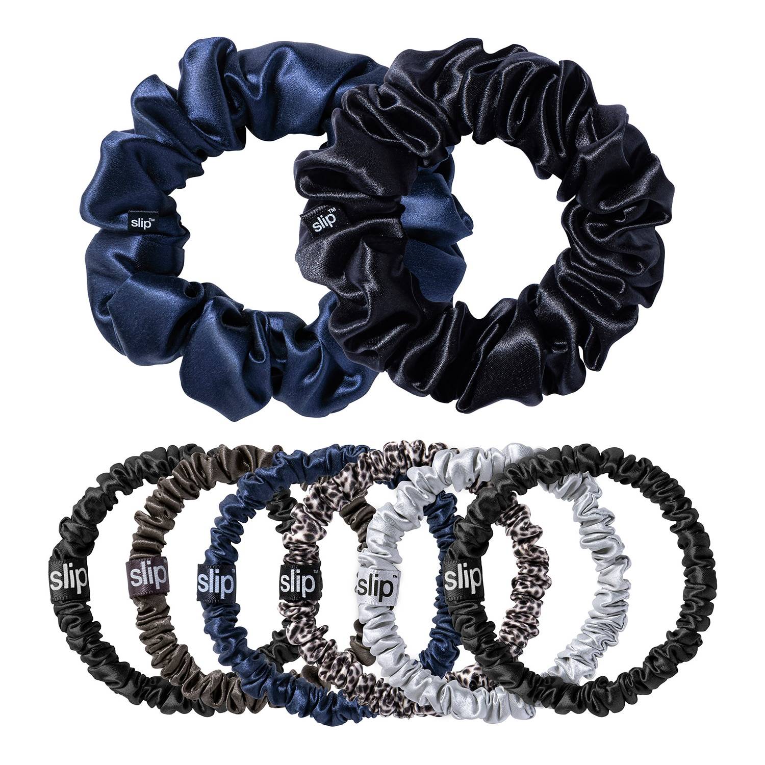 Slip Pure Silk Assorted Scrunchies Moonlight Set Of 8