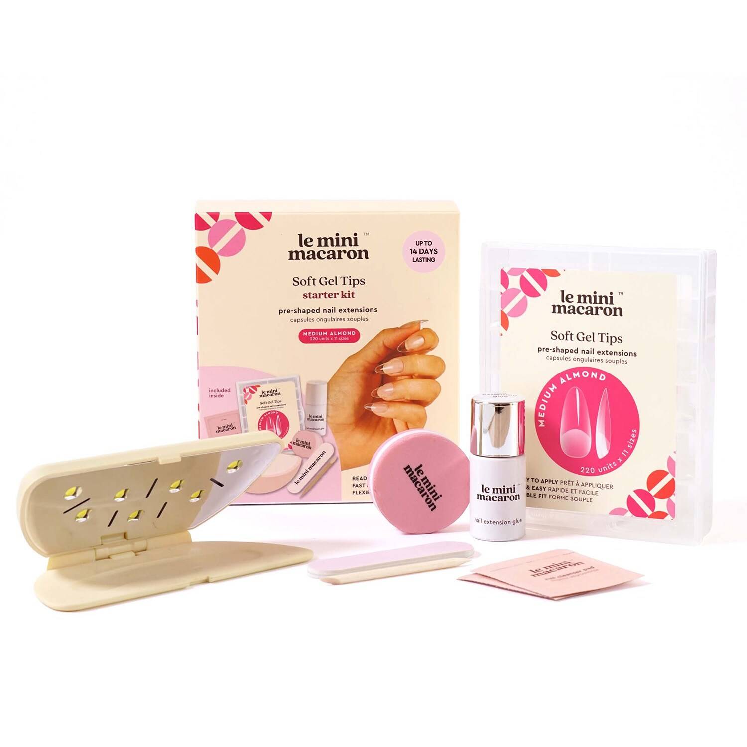 Le Mini Macaron Short Almond Le Soft Gel Tips Starter Kit