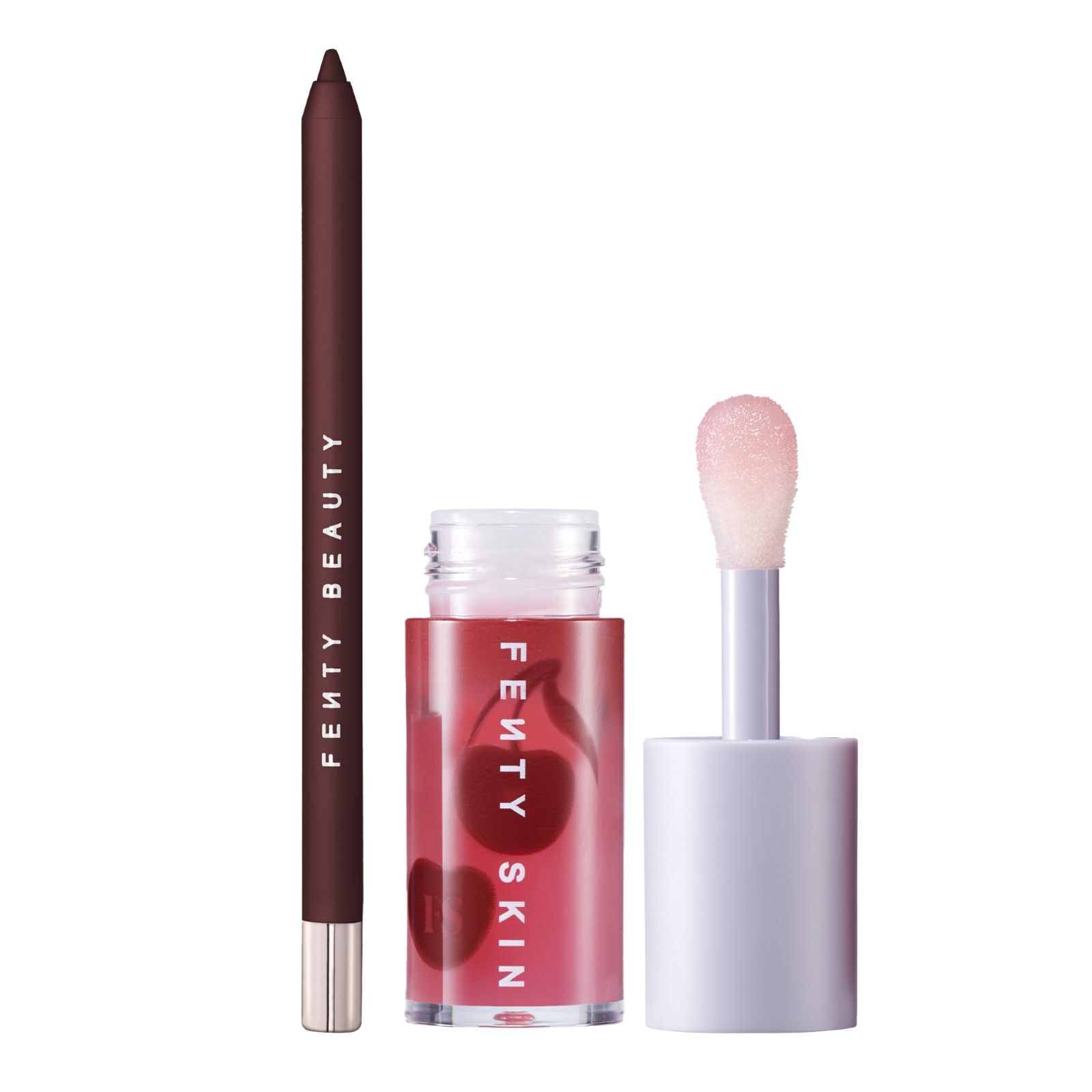 Fenty Treatz Lip Oil & Trace' Out Lip Liner In Brown'D Out Bundle
