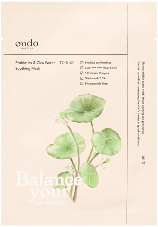 Ondo Beauty 36.5 Probiotics & Cica Water Soothing Mask 25ml