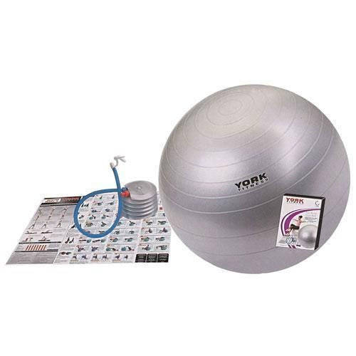 York 65cm Gym Ball with DVD|grey