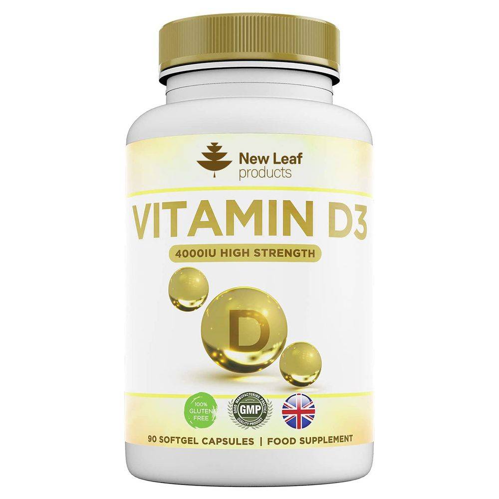 New Leaf Products Vitamin D3 4000Iu High Strength & Absorbency 1 A Day Easy To Swallow Supplement 90
