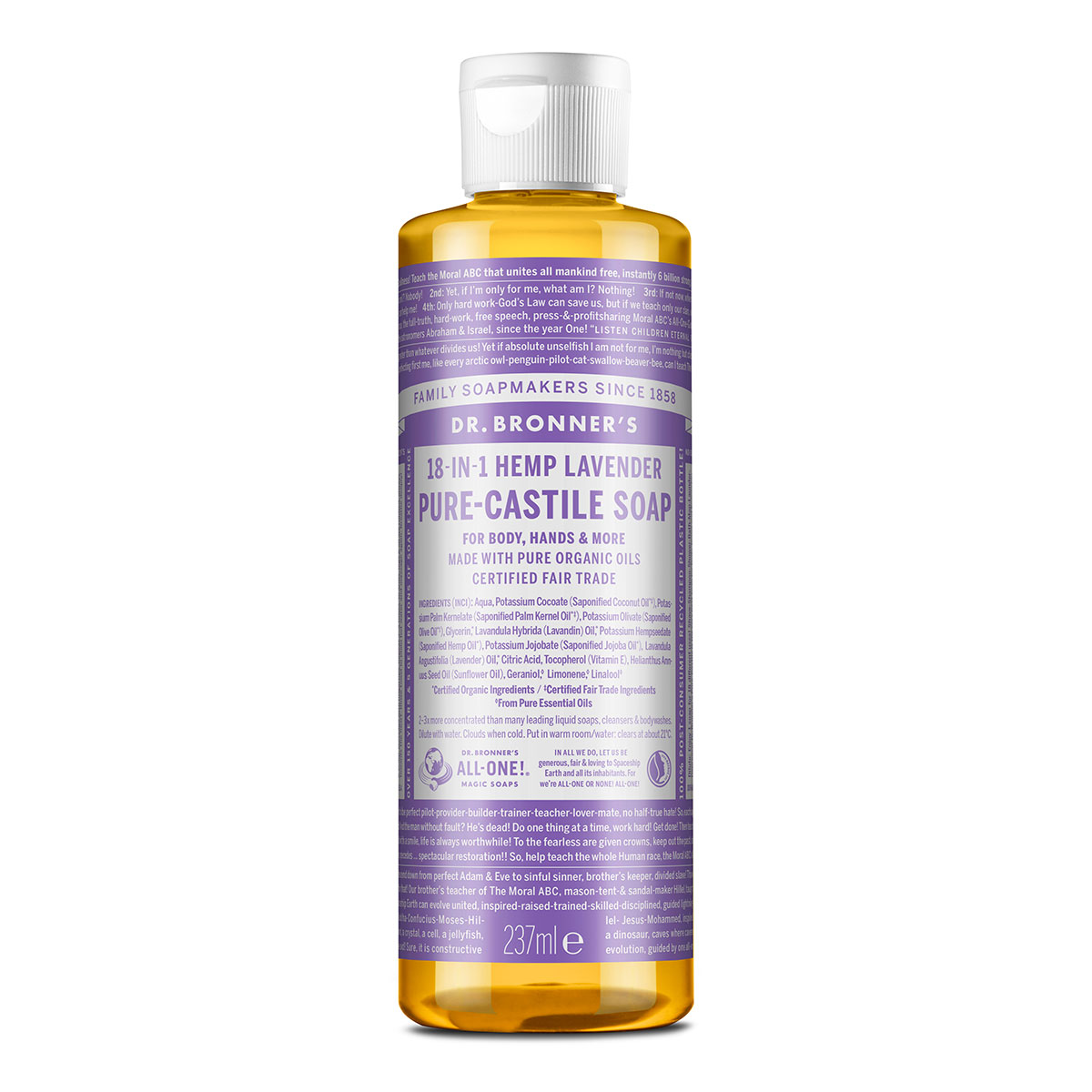 Dr Bronner's Organic Lavender Castile Liquid Soap 237ml