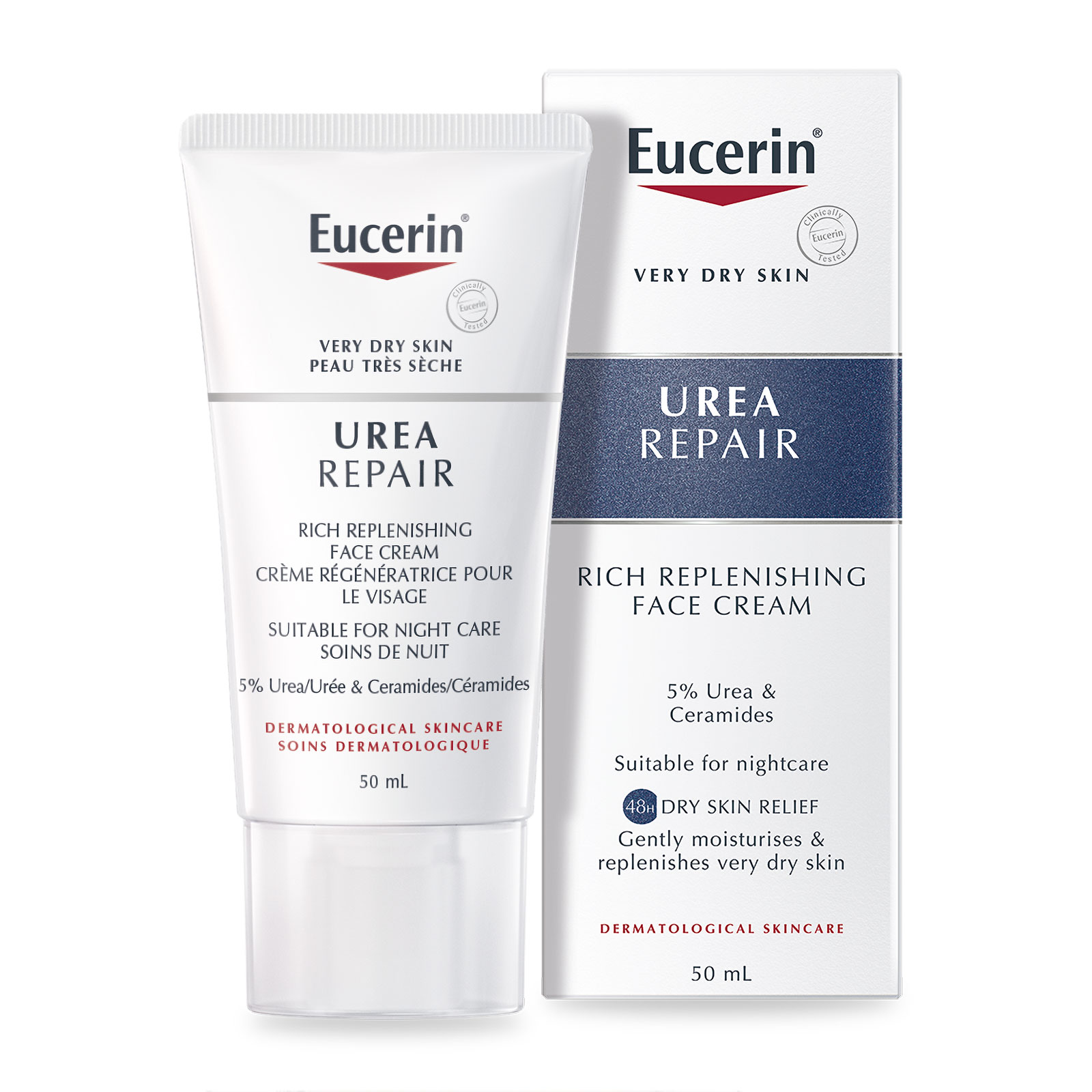 Eucerin Urearepair Replenishing Face Night Cream 5% Urea 50Ml