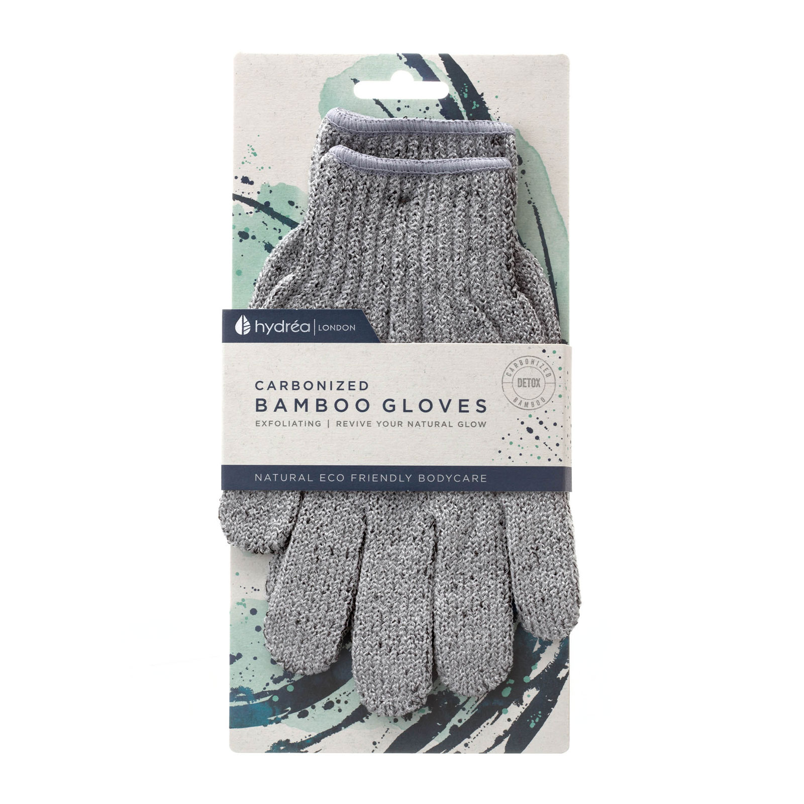 Hydrea London Bamboo Carbonised Exfoliating Shower Gloves