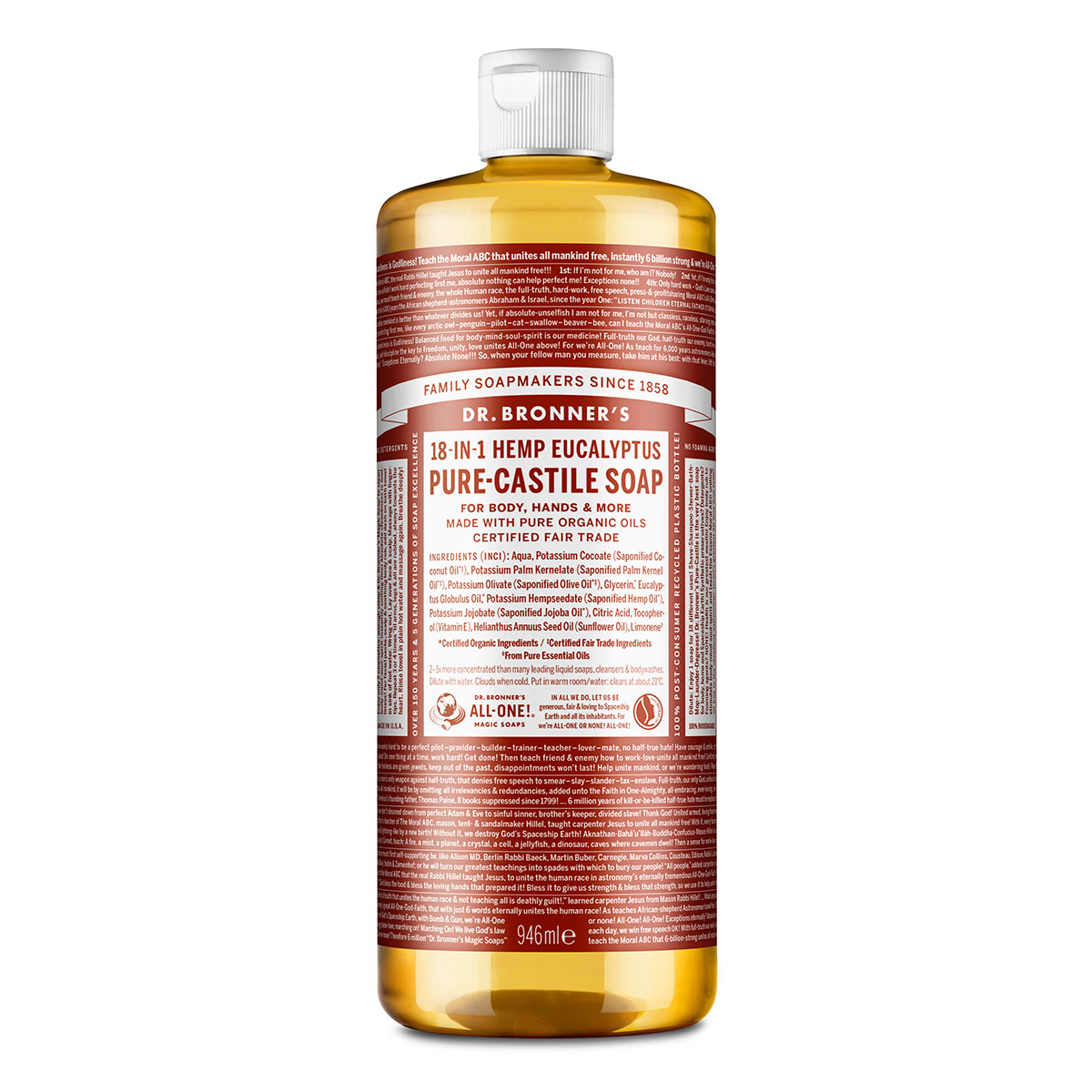 Dr Bronner's Organic Eucalyptus Castile Liquid Soap 946ml