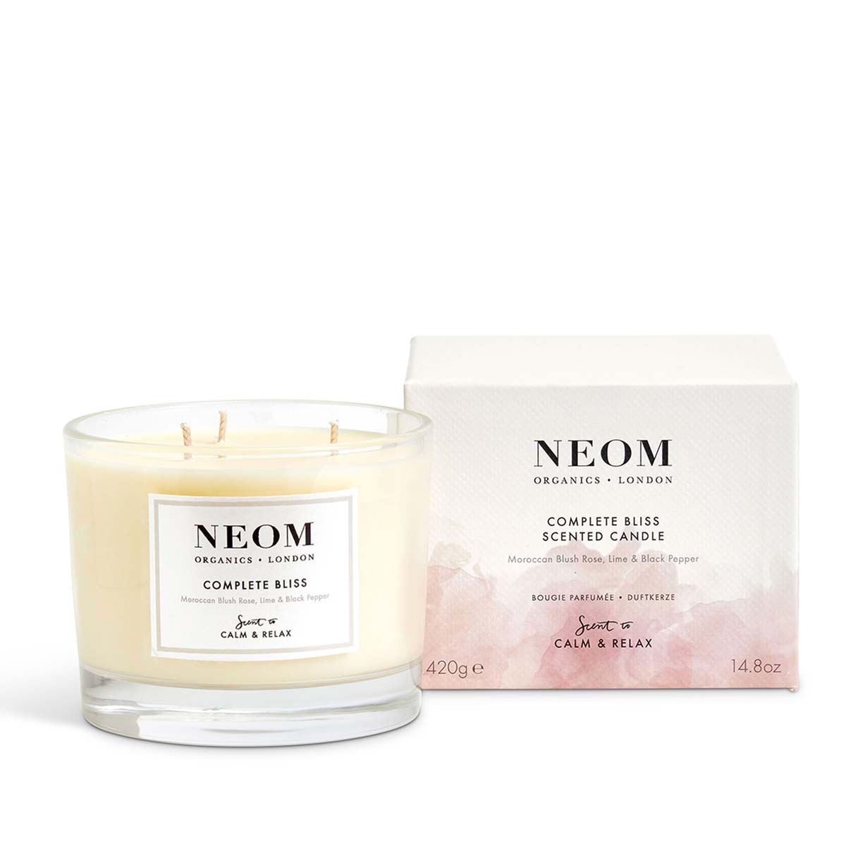 Neom Complete Bliss™ Bougie Parfumée (3 Mèches) 420g