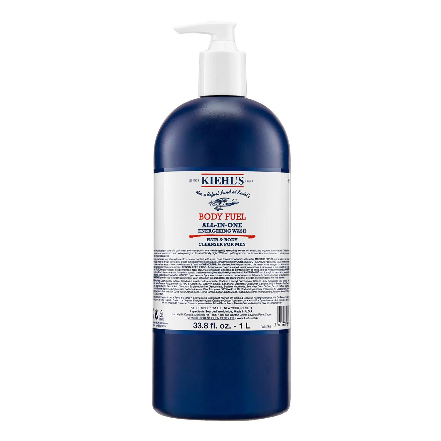 Kiehl's Body Fuel All-In-One Energizing Wash 1000Ml