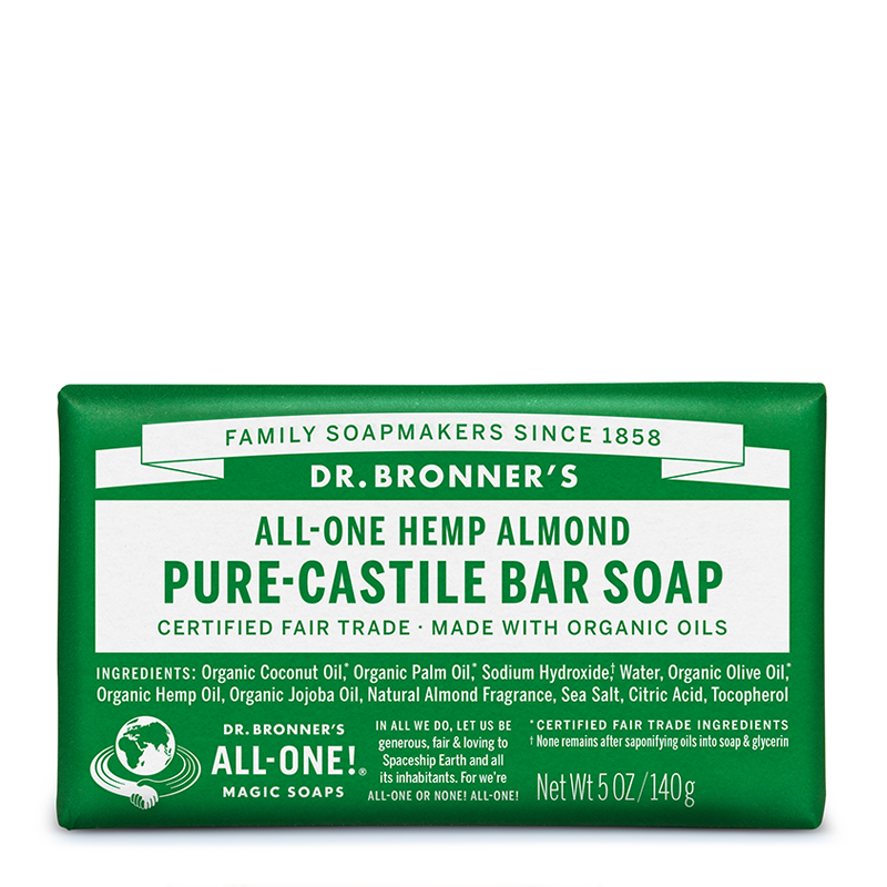 Dr Bronner's All-One Hemp Pure-Castile Almond Bar Soap 140g