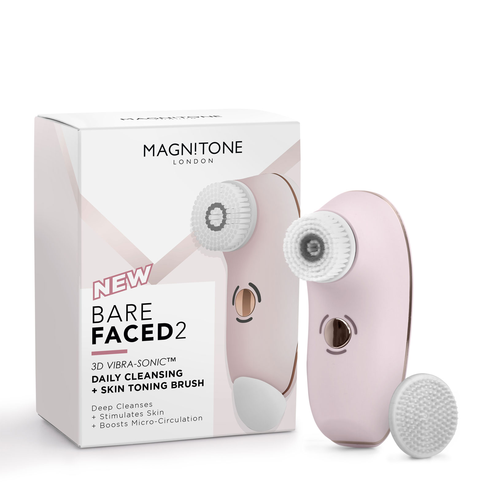 Magnitone Barefaced 2 Daily Cleansing and Skin Toning Brush - Pink